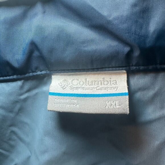 Columbia Omni-Shield Windbreaker Jacket Men's Size XXL Blue Roll-Away Hood - Picture 4 of 4